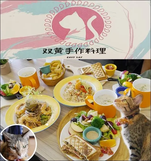 【台中北區早午餐】双黃 Envy Day 手作料理，悠閒時光享受豐盛的輕食早午餐還有可愛的店貓坐陪喔。提供壓烤吐司、手作蛋餅、獨創燉飯<已歇業>