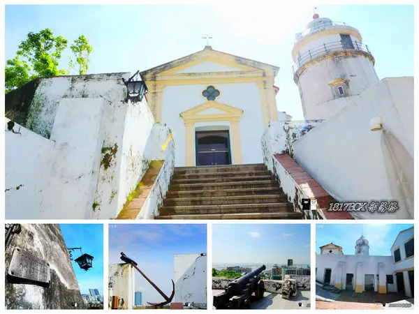 【澳門自由行】澳門最高點。東望洋炮台。東望洋燈塔。聖母雪地殿。三大名勝古蹟之一。世界文化遺產。電影「遊龍戲鳳」劉德華與舒淇拍拖的場景