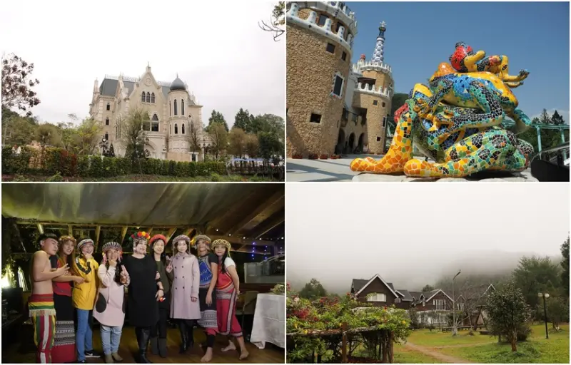 南投旅遊。妮娜巧克力夢想城堡、埔里桃米社區工坊、日月潭晶園休閒渡假村、金龍山雲海、九族文化村、纜車、麓司岸餐坊、東峰紅茶