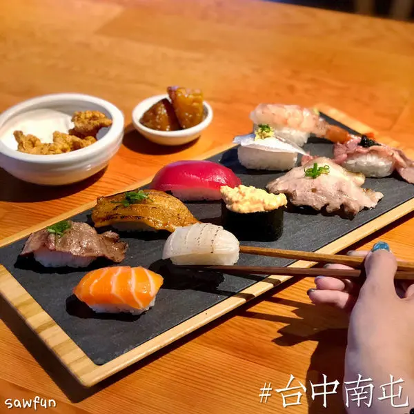 【台中美食】遇fun胃_一笈壽司 台中公益路美食 輕井澤旗下必吃日式料理 平板點餐 炙燒生魚片通通有