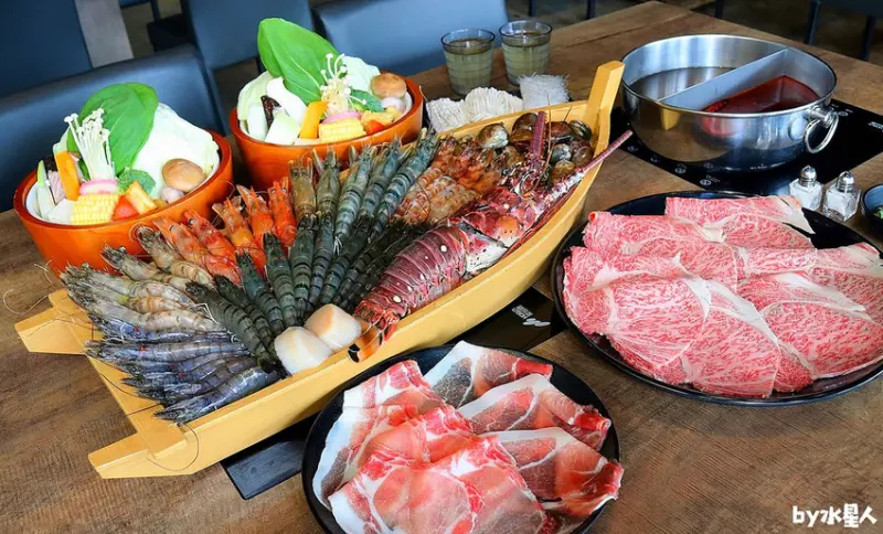 台中上官木桶鍋，甜蜜痛風鍋驚人大份量，爆量鮮蝦吃到爽