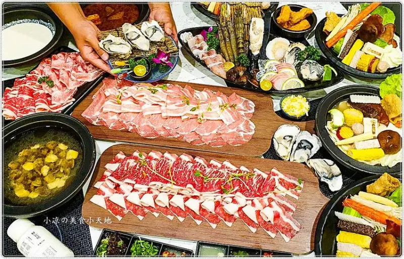 台中公益路火鍋║宵夜送生蠔！！！最狂霸氣海陸鍋就在這，肉霸王40oz、海鮮十拚，浮誇大份量、海鮮肉食族一次大滿足！
