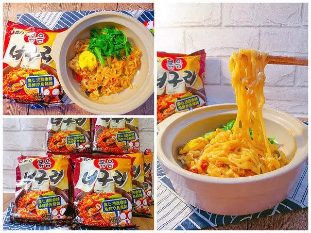 【韓國泡麵】農心浣熊香辣海鮮炒烏龍麵，浣熊造型魚板好療癒，香辣濃郁程度讓人一吃就上癮～