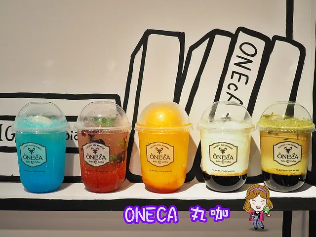 ☞【台北松山飲料】ONECA丸咖飲料店～饒河夜市推薦飲料店，IG網美的愛店！！抹茶珍珠|氣泡飲|冰沙|微醺飲品