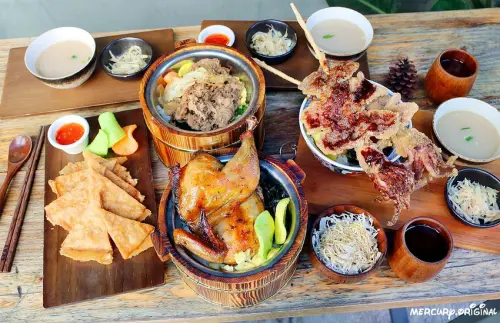 安和明肉食主義｜台中大份量平價丼飯，超狂烤半雞、巨無霸兩隻大鮮魷蓋滿滿，高麗菜絲飲品小菜吃到飽