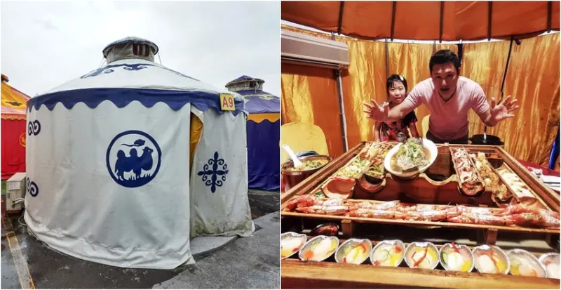 [桃園中壢美食]龍岡蒸籠宴-台灣居然也有蒙古包餐廳 吃飯經驗超特別 2019新菜單 蒸籠宴不只有清蒸海鮮 南瓜炊飯超合我的味 親子遊戲區/停車場 @跳躍的宅男