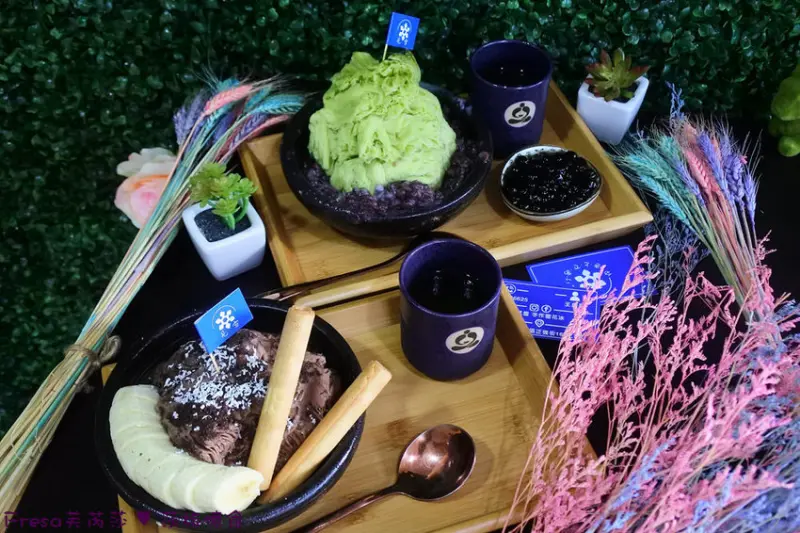 台南冰品【見雪手作雪花冰】網美系浪漫拍照餐廳.森半抹茶與蕉味可可的沁涼甜味│約會午茶│永康區美食 - Fresa芙芮莎♥莎旅憶食