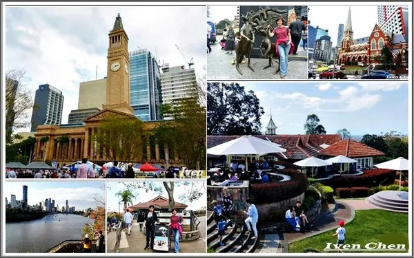《澳洲景點》2​018.9月澳洲之旅第一部曲\舊市政廳喬治王廣場\庫沙山\南岸公園\袋鼠角-『布理斯本』​              