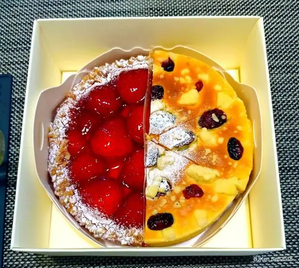 (台北捷運板南線市府站周邊美食)橘村屋統一時代百貨台北店 --- 6吋草莓繽紛組合E(草莓派 + 蔓越莓乳酪蛋糕)，好看好吃又平價! 