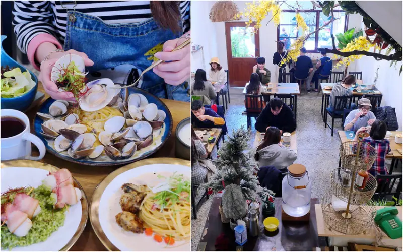 村口微光義大利麵_台中逢甲：30年老宅改造假日必客滿爆多蛤蜊花義大利麵最推薦！