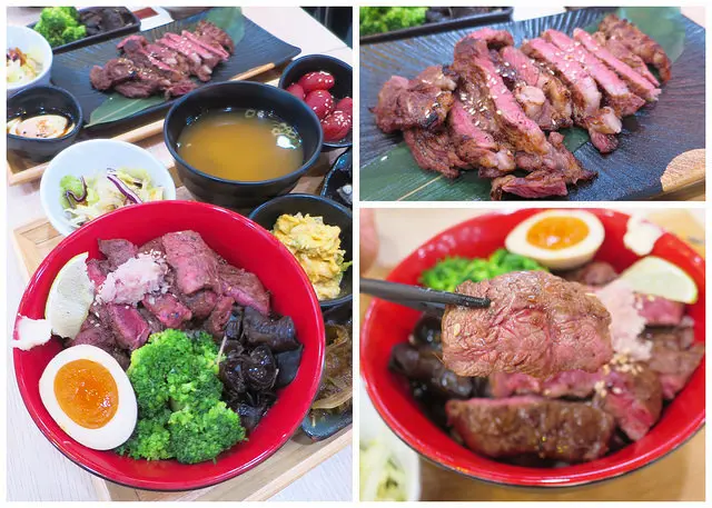 【中和日式丼飯推薦】初牛炭火直燒丼飯專賣店，招牌碳烤厚切牛排丼，以炭火現烤的鮮嫩牛排，實在是爽度爆棚!(中和環球店)