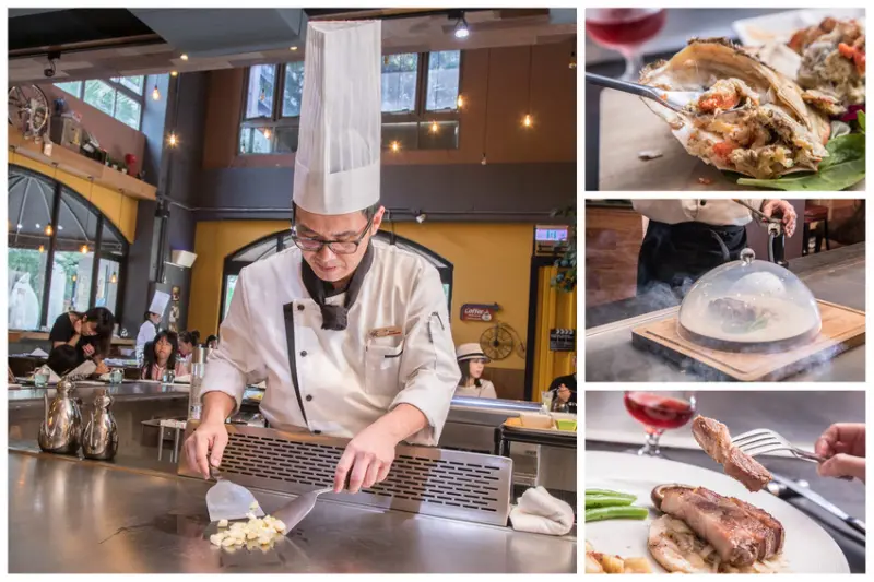 [桃園市]中正藝文特區鐵板燒推薦，融入義法料理舒肥烹調技法的精緻鐵板燒！君子蘭新鐵板料理 - 大手牽小手。玩樂趣
