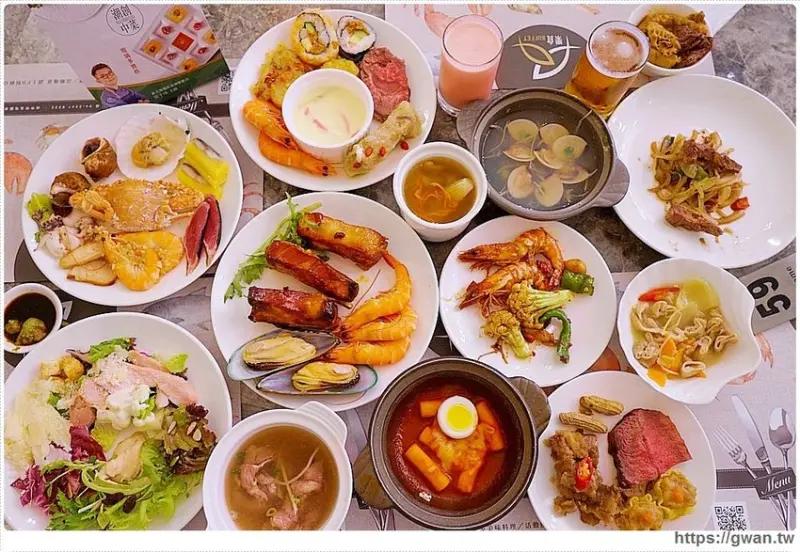 台中吃到飽～近百道料理、甜點、生啤無限享用，還有期間限定潮創中菜！！