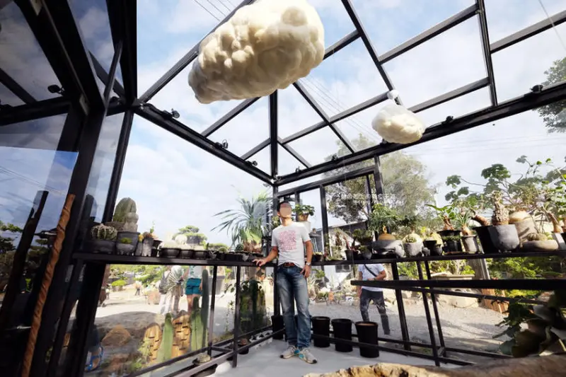 彰化田尾│酉Succulent & Artwork-彰化IG新打卡點，有著可愛雲朵的玻璃溫室，戶外還有沙漠造景喔 - 藍色起士的美食主義