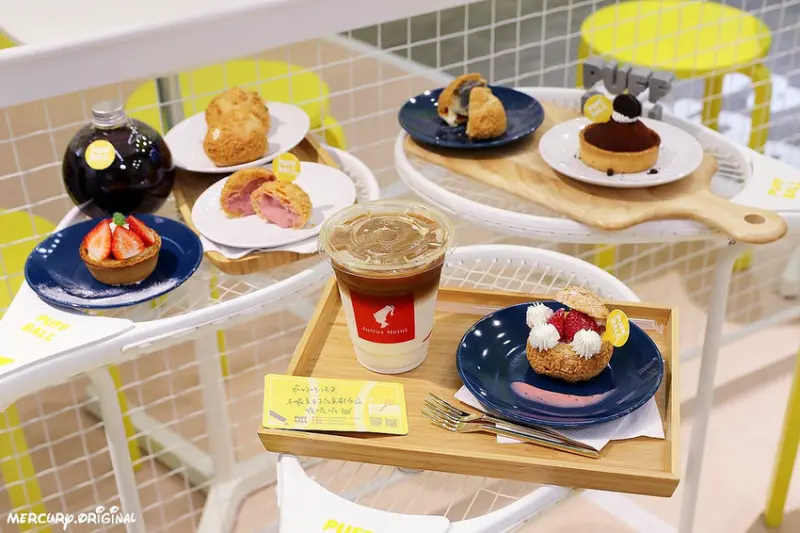 台中泡芙球PUFF BALL｜精明商圈網球風泡芙甜點美食，酥脆外皮搭配爆漿內餡，25元銅板價的IG熱門打卡網美店