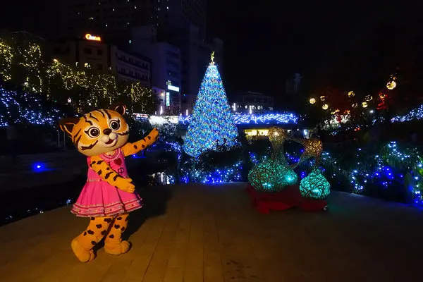 2018台中水中耶誕樹，川川花開映耶誕柳川、葫蘆墩圳創意耶誕樹，柳川藍帶水岸創意藝術光景展2018，台中市免費景點