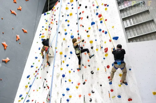 Dapro室內攀岩場│三人同行含教練指導攀岩體驗價一人只要990元，外頭刮風下雨也可以體驗當蜘蛛人的樂趣！ @強生與小吠的Hyper人蔘~