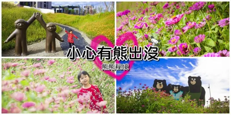 【玩樂．台中】太平景點／小心有熊出沒－熊熊秘境～大片波斯菊花海、森林小徑、可愛小熊出沒，免費好拍