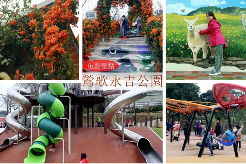 鶯歌永吉公園 | 2020新北免費親子公園4600坪/炮仗花/溜滑梯/3D立體彩繪 - ifunny 艾方妮的遊樂場