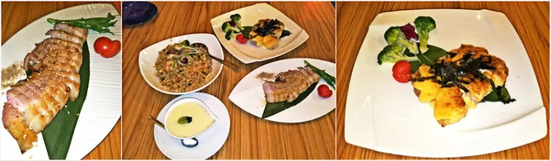 越夜越精彩的『台北中山區美食』狂男精肉小酒館美食激推之餐點自由配 現烤明太子雞腿與新鮮的海鮮炒飯+韓式泡菜給你滿分雙重的視覺與味覺饗宴～～