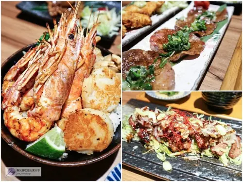 台北市政府站-大河屋 燒肉丼 串燒-微風南山限定天使大蝦干貝丼VS塩蔥牛舌/微風南山店