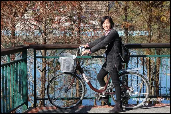 南投。日月潭快樂鐵馬行。新景點向山眺望平台。月牙灣