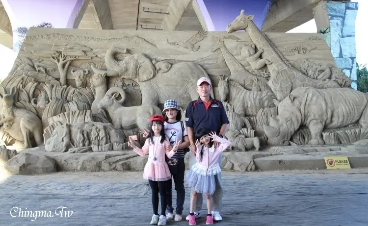 南投景點│親子同樂_打造虛幻驚奇的「4D」世界。2019神話沙城夢想時空 南投國際沙雕展。夜晚還有夢幻情人橋 燈會 光雕秀