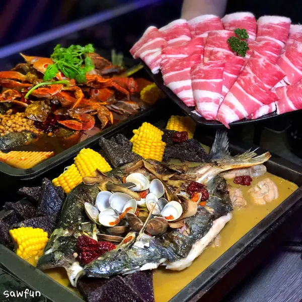 【台中美食】大里美食 水貨烤魚火鍋 麻油雞烤魚 萬里蟹烤魚 一魚兩吃 冬季進補好選擇 台中火鍋推薦