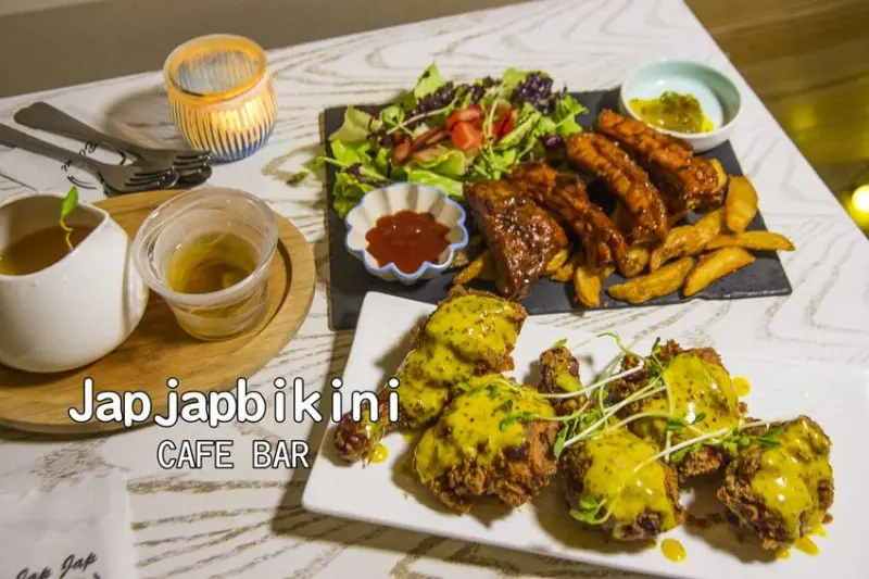 【吃喝．台北】台北車站美食／Japjapbikini Cafe Bar咖啡餐酒館/咖啡早午餐～敲級派對敲出驚喜與美味，慶生、情人節的好選擇