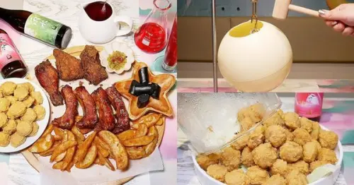 jap jap餐酒館-台北車站啤酒餐廳推薦，大拼盤和雞米山都超下酒又對味，爆破系甜點超吸睛，敲開的瞬間療癒感十足