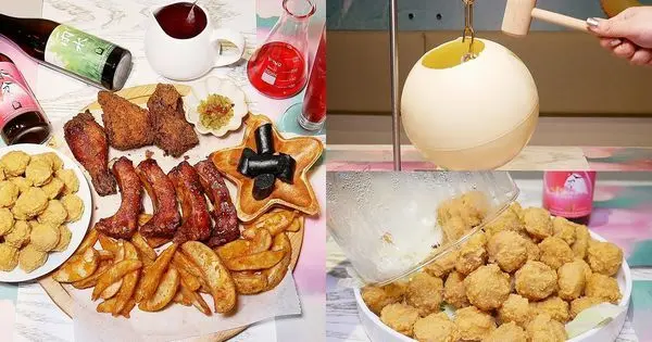 jap jap餐酒館-台北車站啤酒餐廳推薦，大拼盤和雞米山都超下酒又對味，爆破系甜點超吸睛，敲開的瞬間療癒感十足