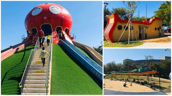 圓圓家出去玩-《苗栗景點》貓裏喵親子公園，八爪章魚溜滑梯，大沙坑，小人們的天堂-免費親子景點