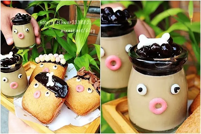 台南美食 小黑三寶天婦羅冰淇淋&黑人桑波的珍珠奶酪好可愛♥還有只要499元就可以吃到700元豪華雙人分享餐!『山禾堂拉麵-台南館』