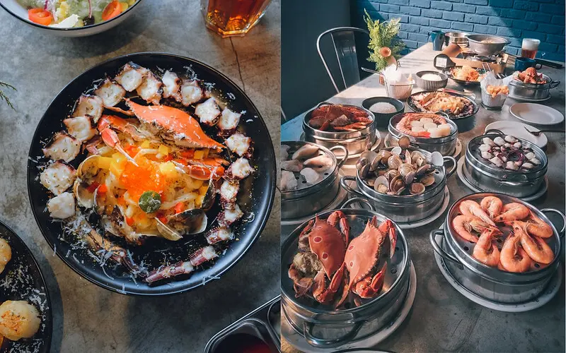 8德司創意餐館│一中商圈人氣美食，爽嗑9層海鮮塔太狂啦！有義大利麵燉飯披薩免服務費，再享雞湯無限暢飲~