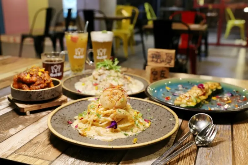 台中餐廳推薦瑰覓義大利麵｜逢甲平價美食推薦明太子大干貝鮭魚卵義大利麵，創意手作美食一試成癮，近逢甲星享道酒店 - Kiwi 樂活食旅