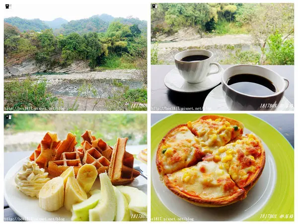 【南投。國姓】音樂水車咖啡。國姓糯米橋旁。欣賞北港溪風景