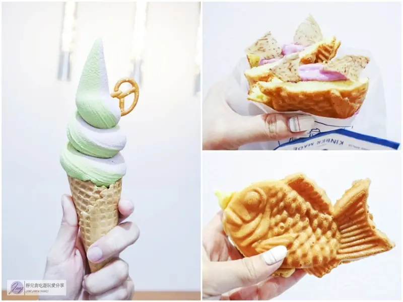 台中北區冰品-Kinber 金帛手製-彷彿走進日本的日式文青甜點店/濃郁抹茶霜淇淋VS創意口味鯛魚燒/一中商圈美食