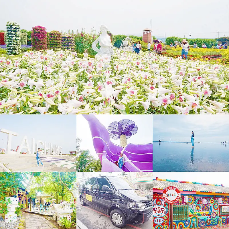 ☀專屬行程☀哈旅行台中包車旅遊。台中賞花海看夕陽。中社花市。大坑紙箱王。彩虹眷村。高美溼地。台中必去熱門景點一日搞定，上山下海不是問題