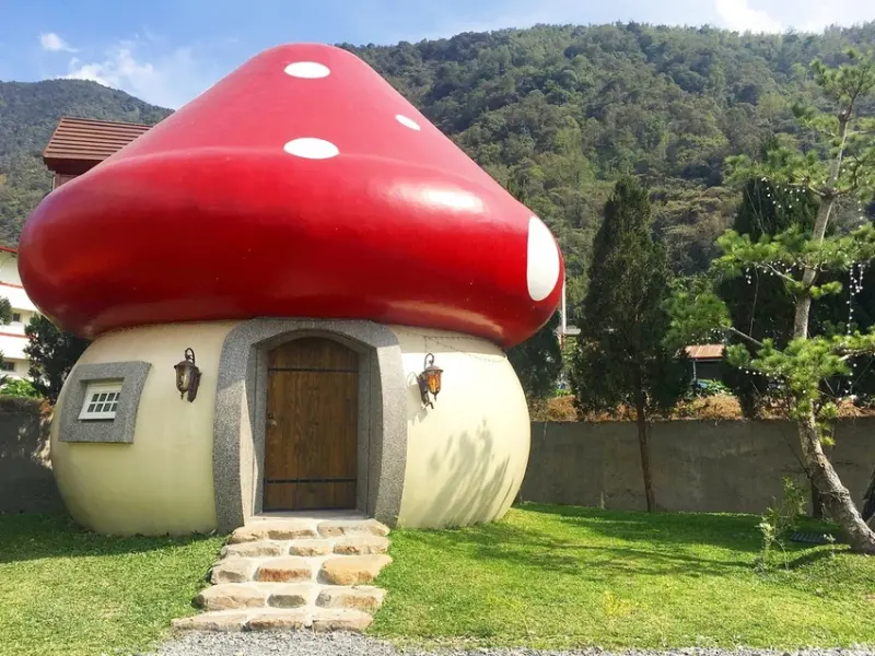 【露營】第7露 蘑菇山林|超可愛童趣蘑菇屋、戲水沙坑、草皮維護良好、晚上還能免費吃得到老闆現烤麵包當宵夜，適合初次露營新手小而美營地