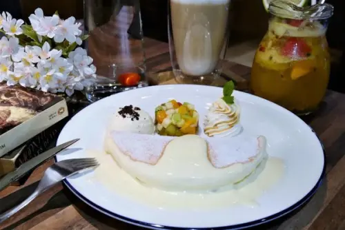 市政府下午茶-洋朵義式廚坊 松高店.繽紛水果舒芙蕾鬆餅雙人套餐.微風松高美食.近市政府捷運站