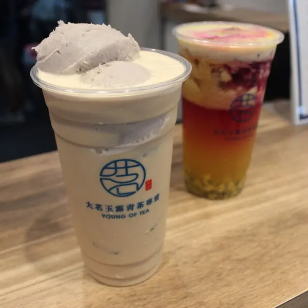 台中美食｜大茗玉露青茶專賣-100%台灣茶葉沖泡而成，激推芋泥厚奶