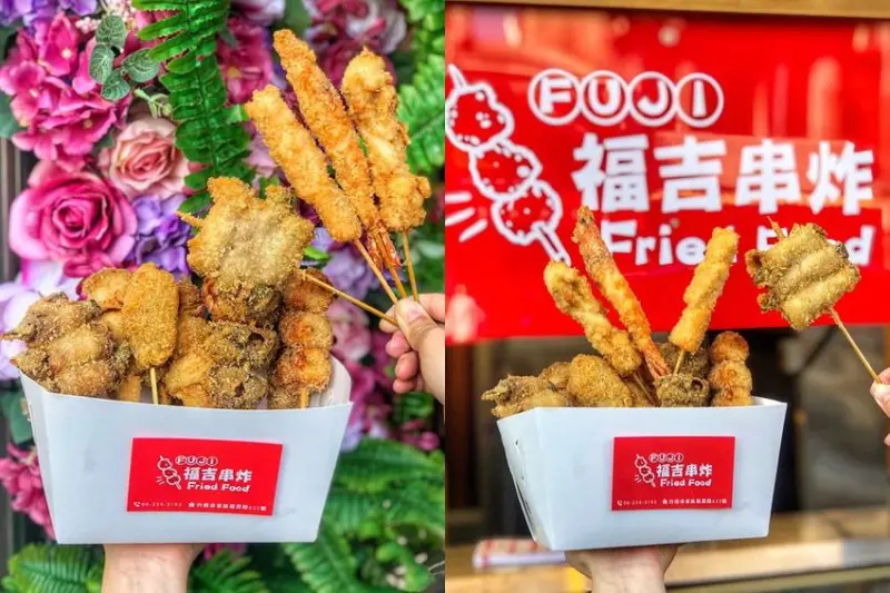 台南新店【福吉串炸】台南首家平價日式串炸專賣店 ! 至6月底前打卡就送雞胸肉 ! 廣島牡蠣/鮭魚/鮮白蝦 每串只要銅板價CP值爆表 | 小白只饗ㄔ美食