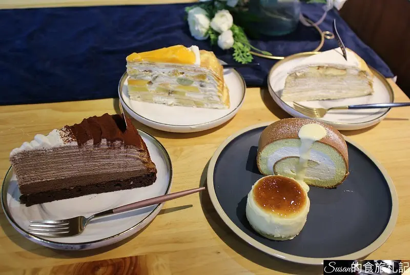 台中大坑下午茶|香緹果子北歐風森林咖啡館，千層蛋糕、生乳捲、生巧克力每一款都好好吃 假日甜點