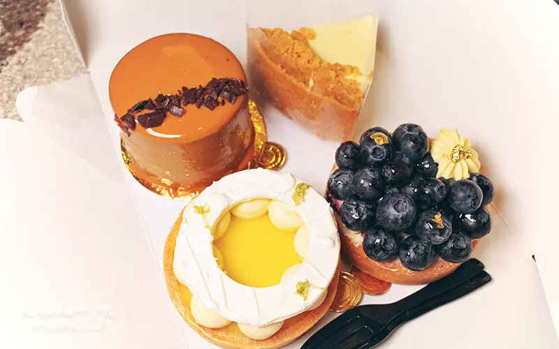 台北好吃蛋糕推薦。食感旅程Palatability。絲綢乳酪蛋糕、小花藍莓塔、青檸塔2.0。新光三越A8(價格表)