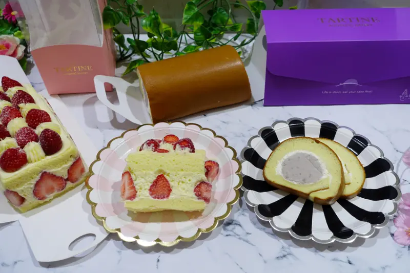 唐緹烘焙坊豪華極品草莓蛋糕、蜂蜜芋泥捲，草莓季爆餡草莓蛋糕、芋頭控最愛芋頭蛋糕，療癒系宅配甜點