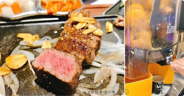 [中壢SOGO周邊美食]TGB很牛炭燒牛排。濕式熟成。附300度原石可以自由加熱熟度。免費現榨柳橙汁。