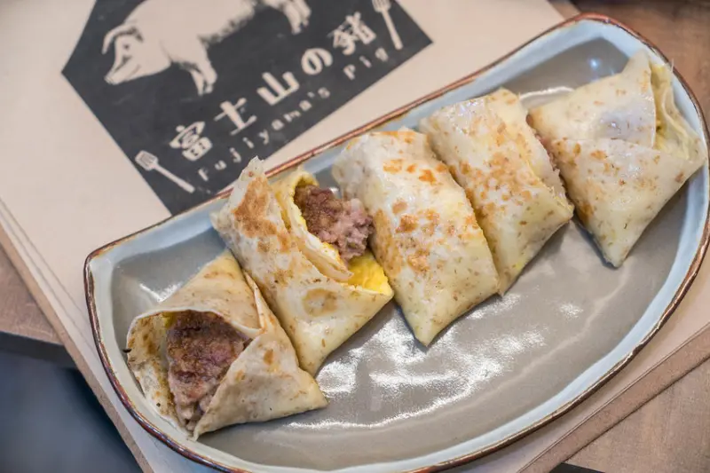 北門站文青風早午餐｜富士山の豬 手工豬肉蛋餅、豬肉為主角的早餐店、內有完整菜單menu、台北好吃蛋餅、西門町早餐推薦、台北早午餐