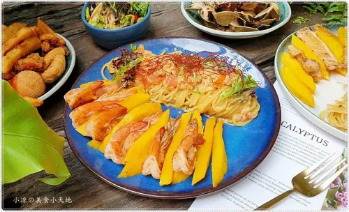 村口微光║隱藏台中一中商圈巷弄人氣老宅義大利麵燉飯，芒果義大利麵，季節限定，提振夏天食慾！