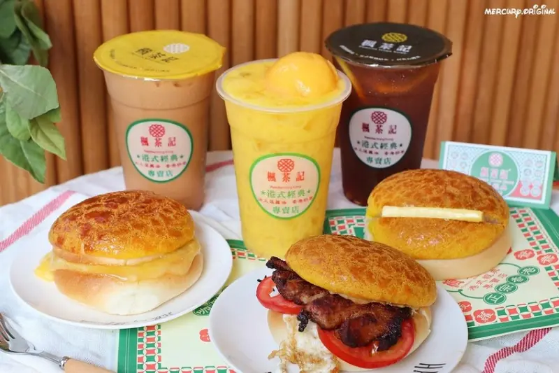 楓茶記終於來台中啦！老闆是香港人，誇張牽絲30cm芝心菠蘿油，還有楊枝甘露手搖杯