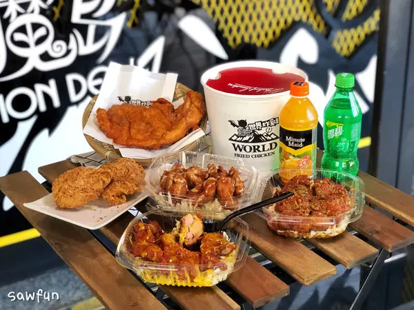 【台中美食】惡魔島世界炸雞 世界各國的雞排集合 酥脆美式炸雞 聚餐必備 日式唐揚雞 台式雞排 泰式椒麻雞 大里美食